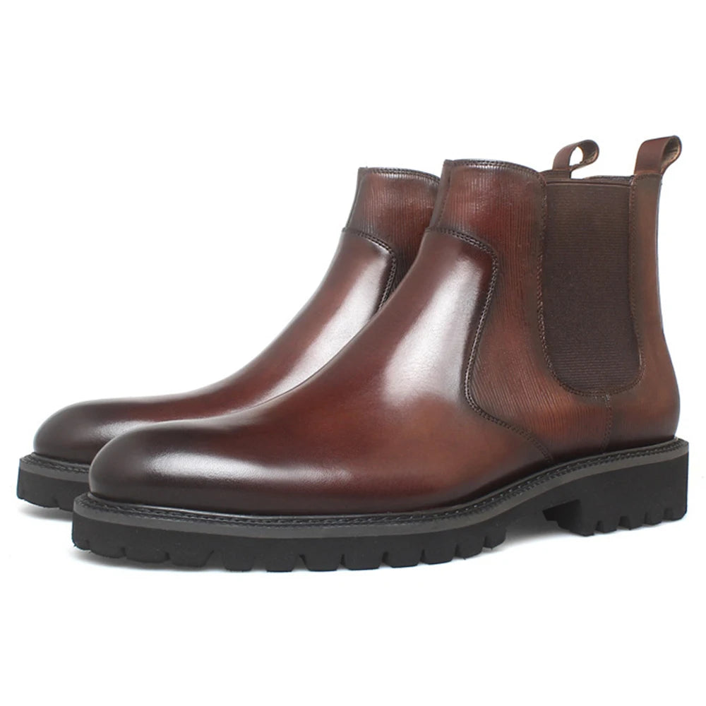 Handcrafted Santoro Chelsea Boot - Coffee