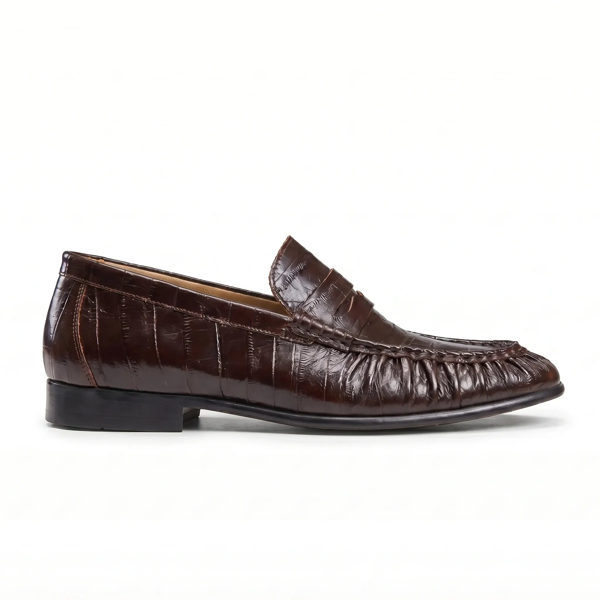 Marvoux Eel Leather Penny Loafer - Wine