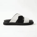 Marbella Cross-Strap Sandal - White and Black