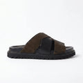 Marbella Cross-Strap Sandal - Coffee and Black