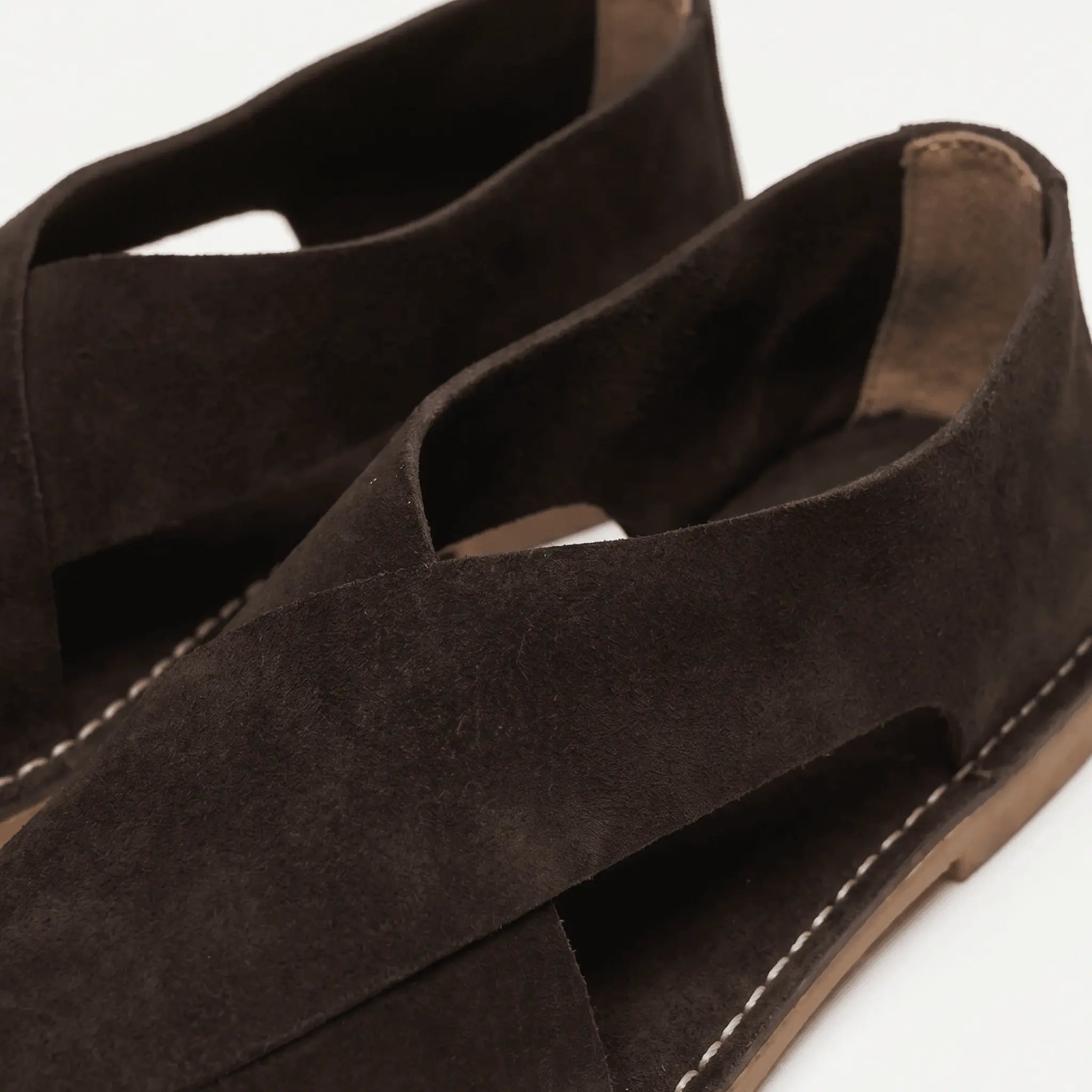 Santorini Cross-Strap Sandal - Coffee