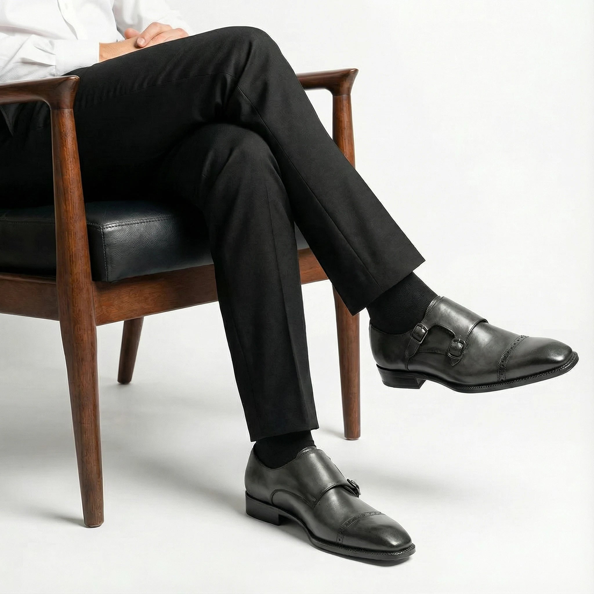 Silven Double Monk Strap - Grey