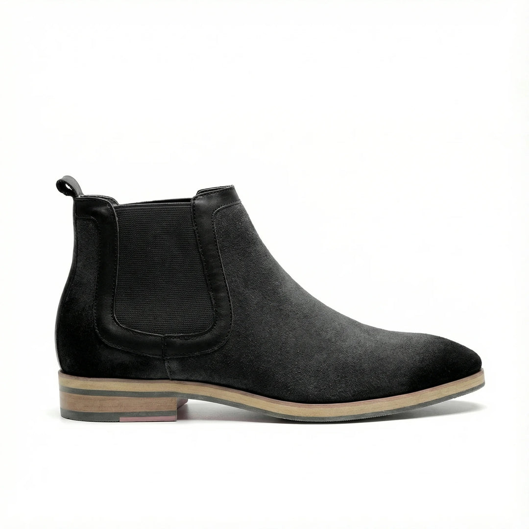 Handcrafted Delorme Suede Chelsea Boot - Black