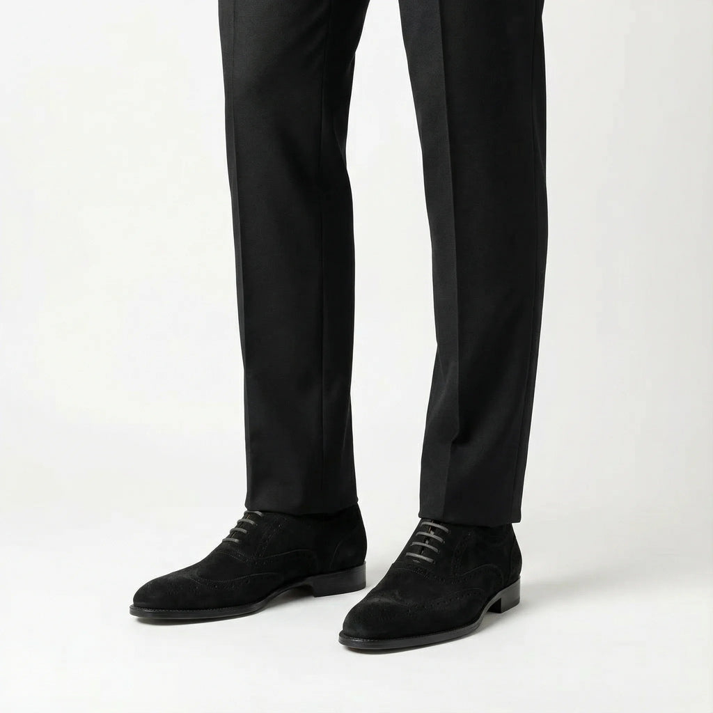 outfit mens suede black oxford brogue