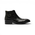 Cuiren Chelsea Monk Strap Brogue Boot - Black