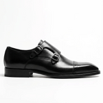 Load image into Gallery viewer, Handcrafted Silven Double Monk Strap - Black
