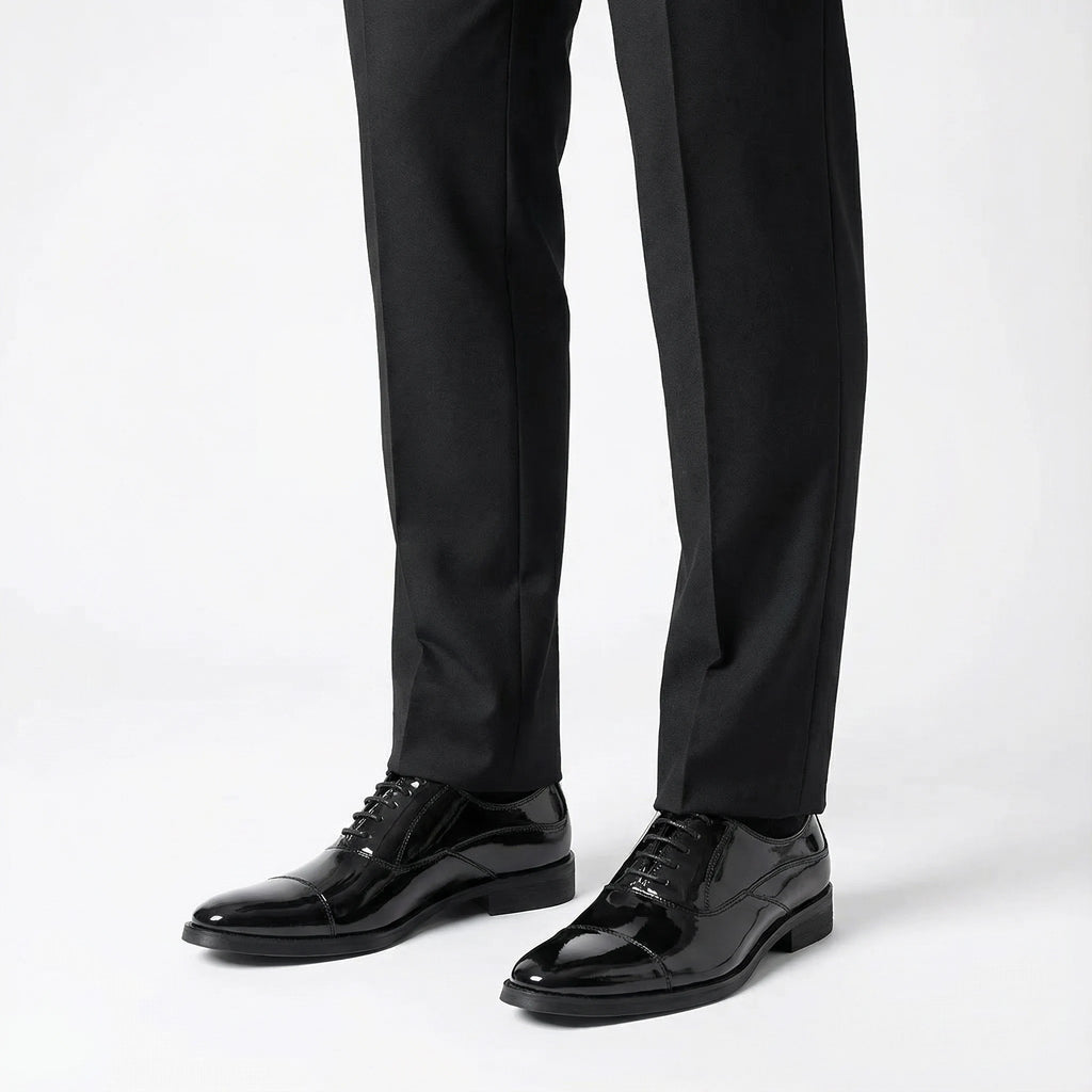 outfit mens oxford cap-toe in waxed leather