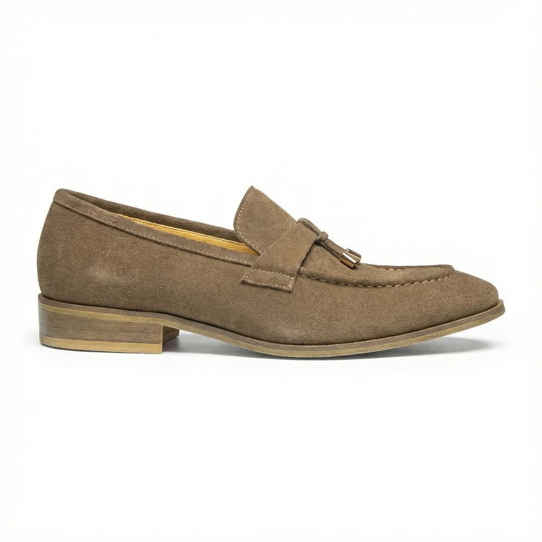 Handcrafted Vernor Suede Leather Loafer - Camel