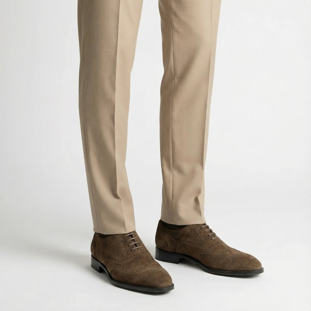 outfit mens brown suede oxford brogue