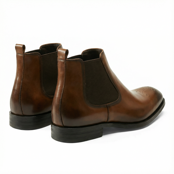 Handcrafted Stonemere Chelsea Brogue Boot - Brown
