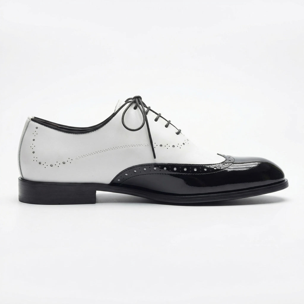 Charleston Oxford Brogue - White with Black