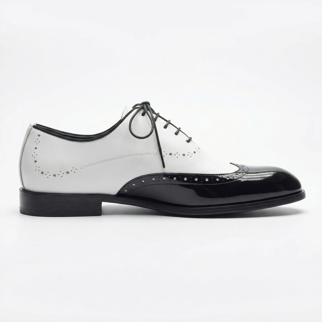 Handcrafted Charleston Oxford - White with Black