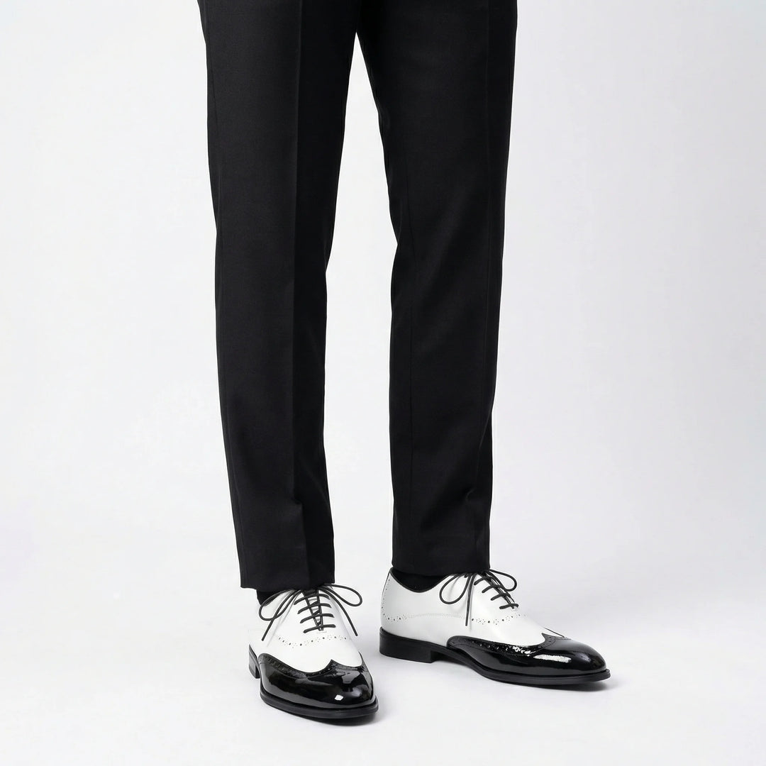 Handcrafted Charleston Oxford - White with Black