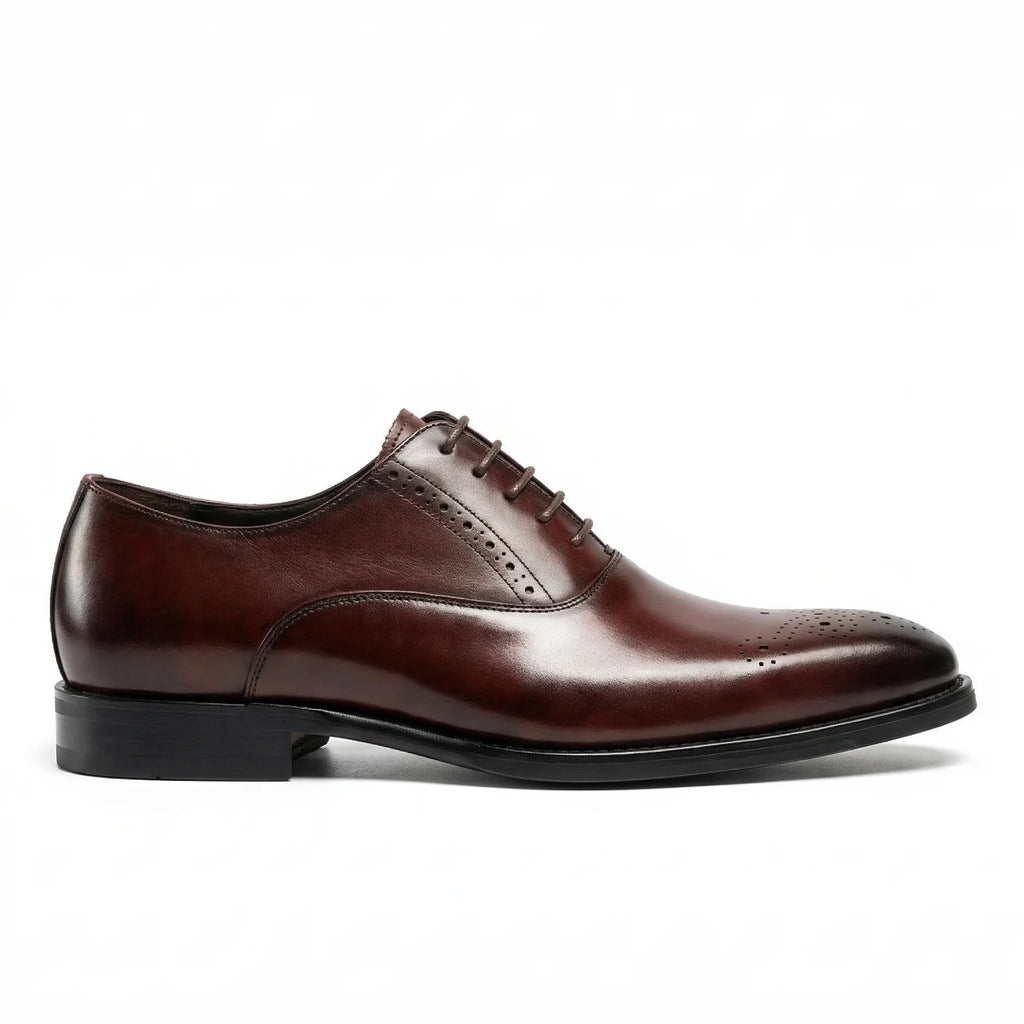 mens oxford semi-brogue in full grain in leather