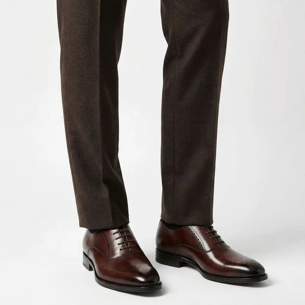 outfit mens oxford semi-brogue in full grain leather 