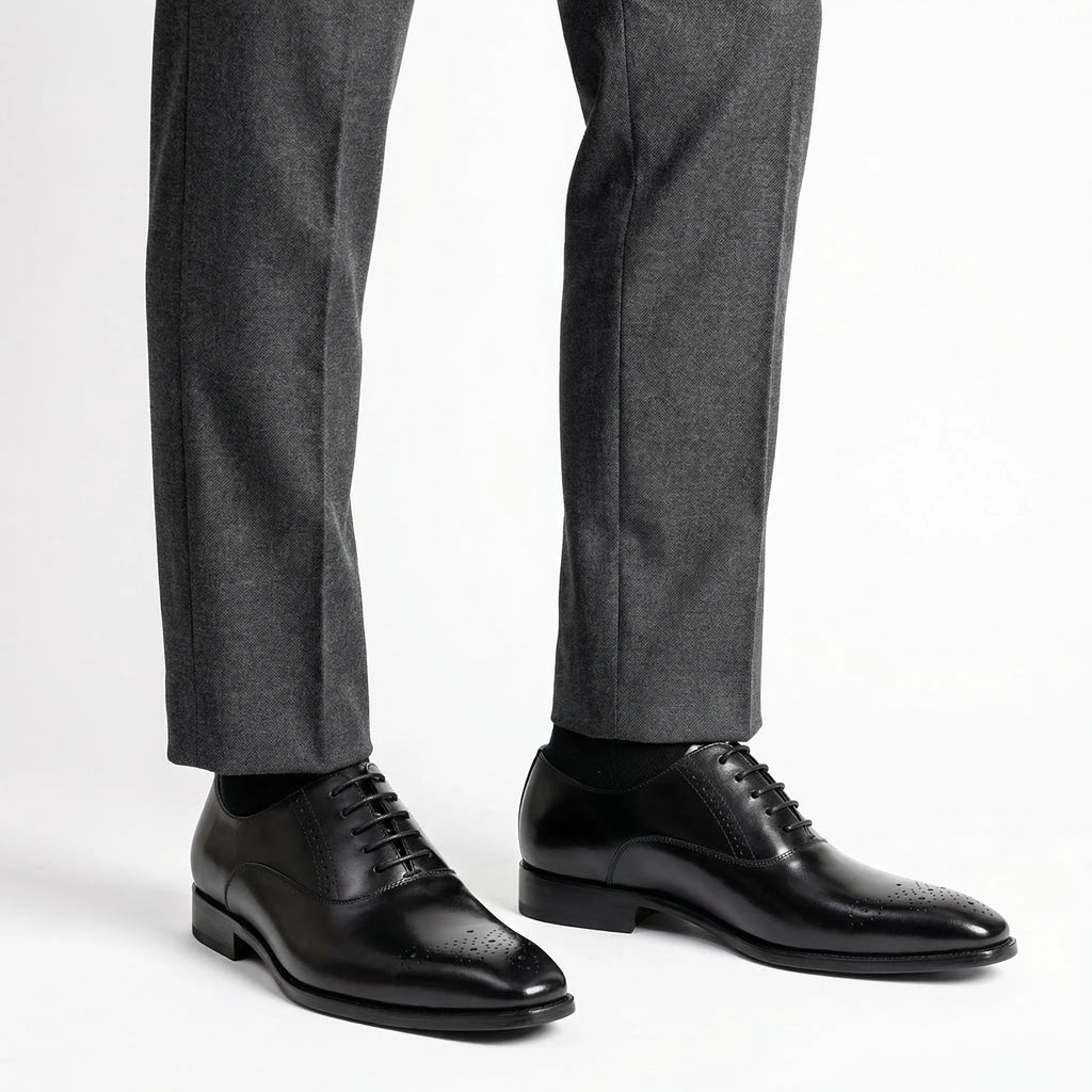 outfit mens black oxford semi-brogue