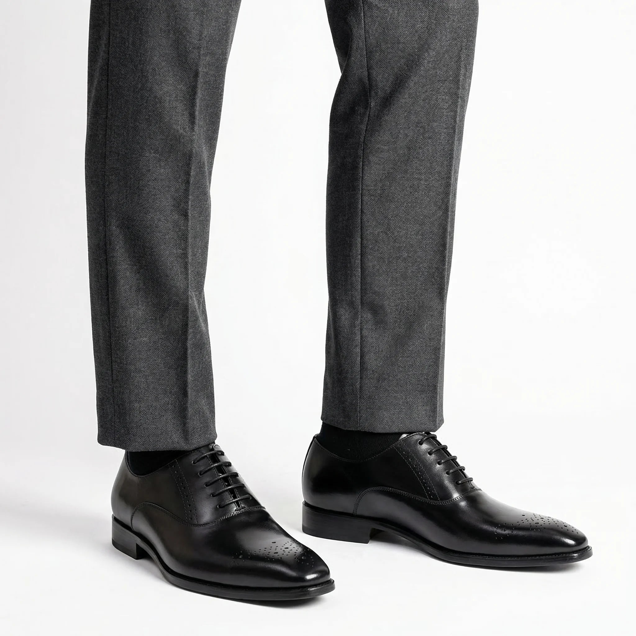 outfit mens black oxford semi-brogue