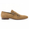 Sabbia Suede Loafer Double Monk Strap - Camel