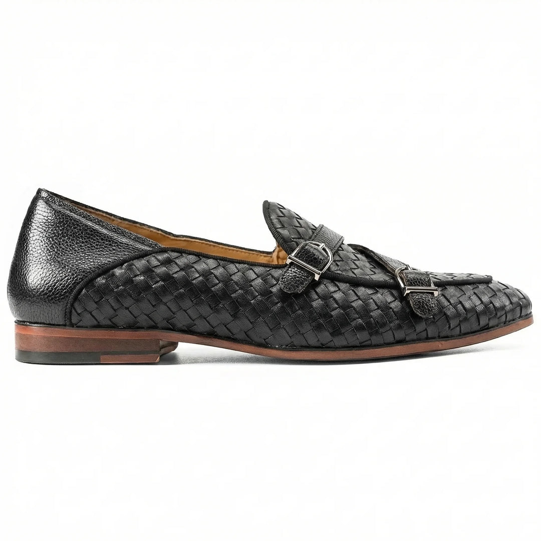 Intreccio Double Monk Strap - Black