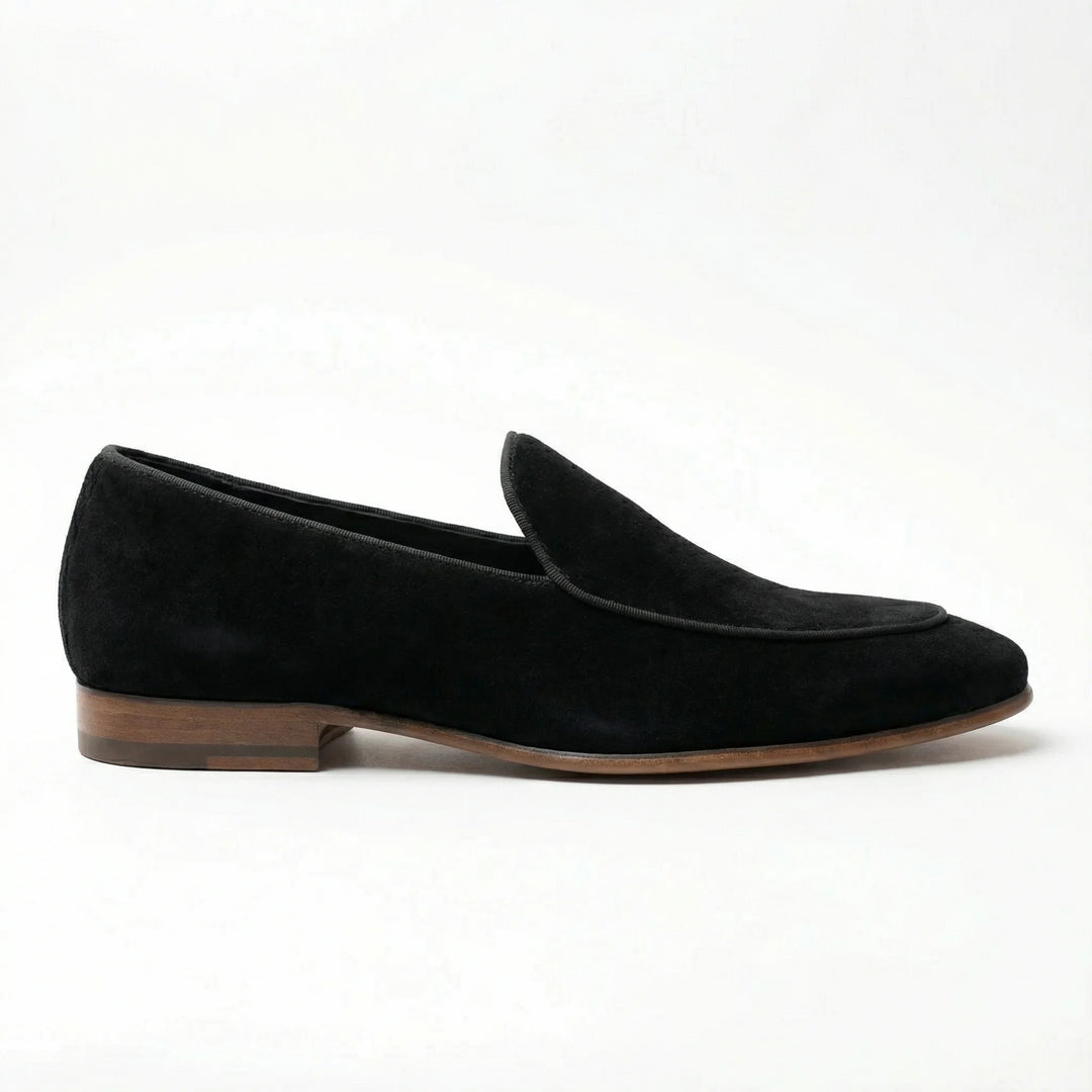 Corvelli Belgian Suede Loafers - Black