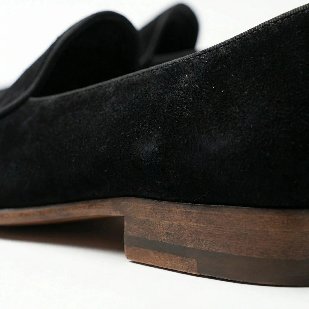 Corvelli Belgian Suede Loafers - Black