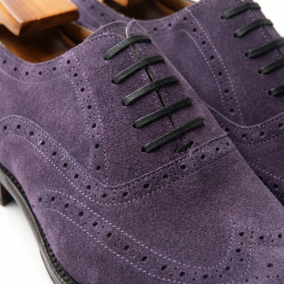 Macellinni Oxford Brogue Suede - Purple