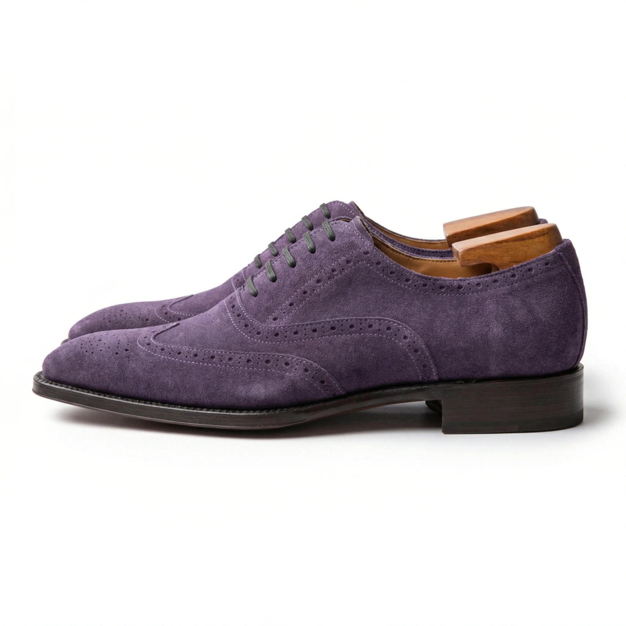 Macellinni Oxford Brogue Suede - Purple