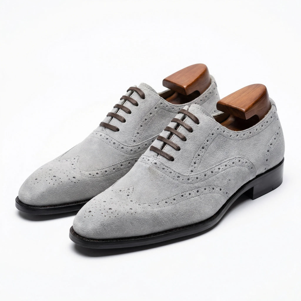 Macellinni Oxford Brogue Suede - Gray
