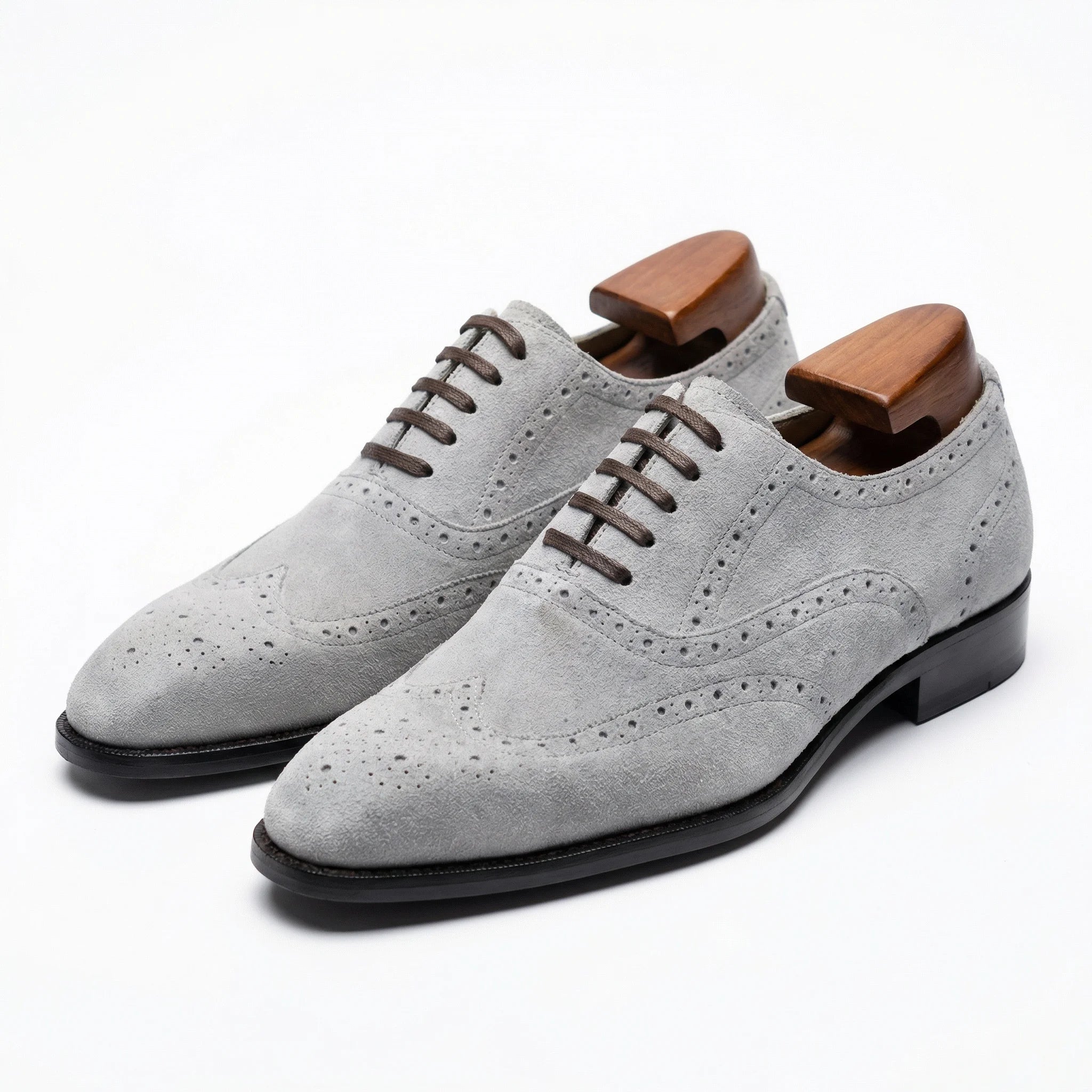 Macellinni Oxford Brogue Suede - Gray