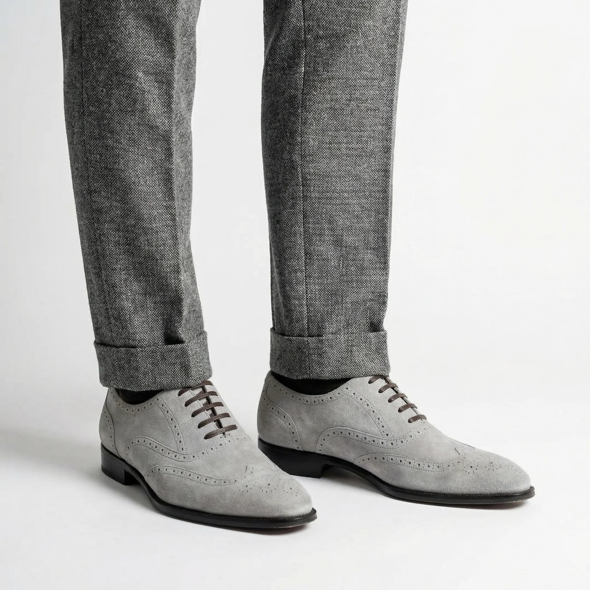 mens outfit suede oxford brogue