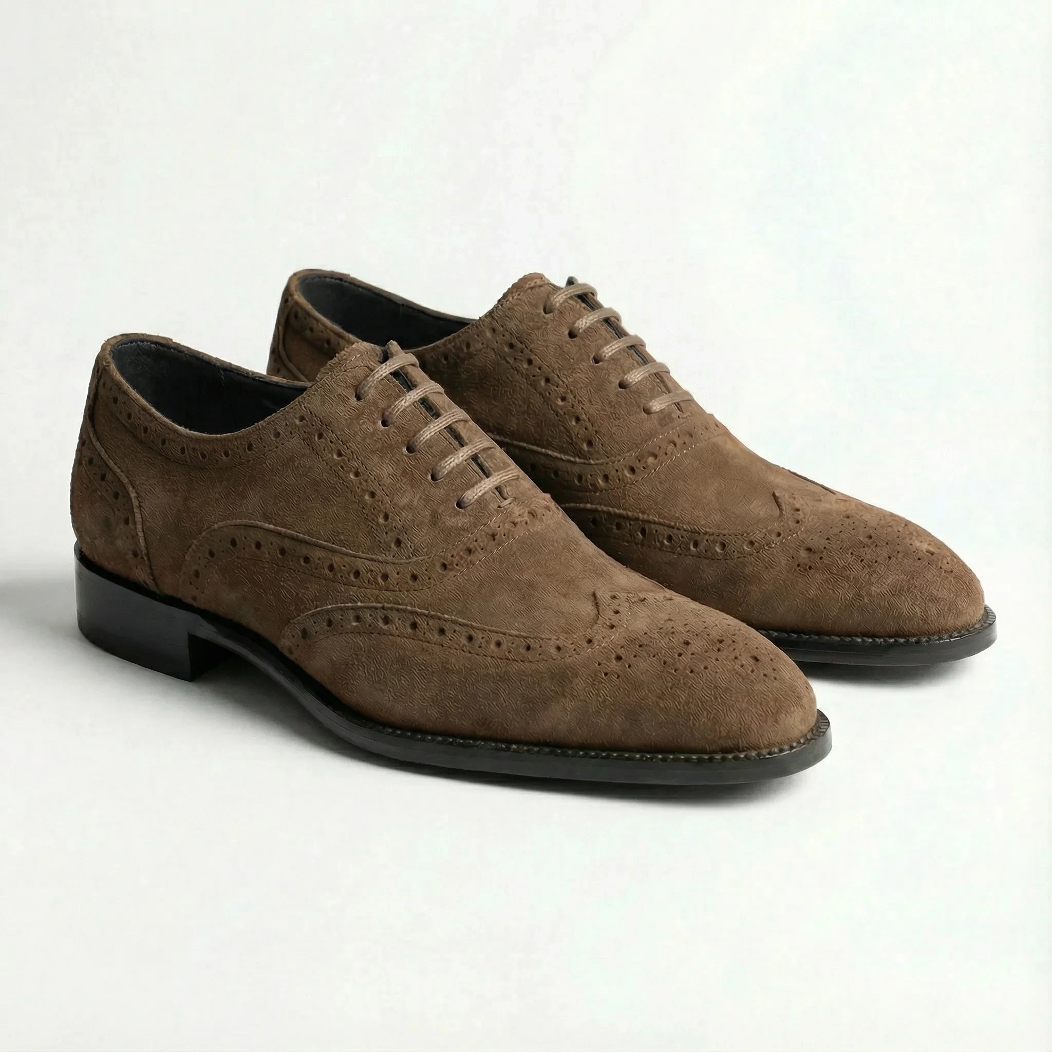 Macellinni Oxford Brogue Suede - Brown