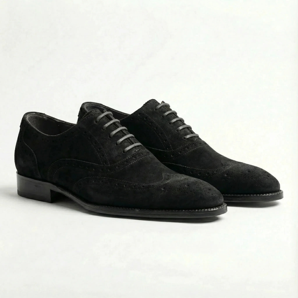 Macellinni Oxford Brogue Suede - Black