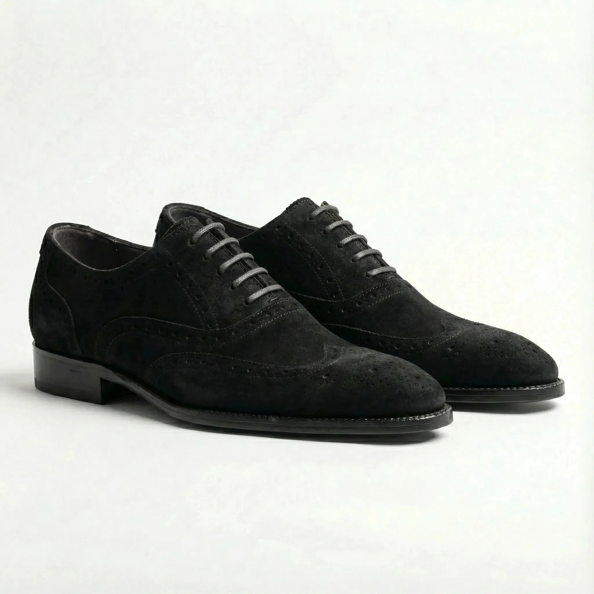Macellinni Oxford Brogue Suede - Black