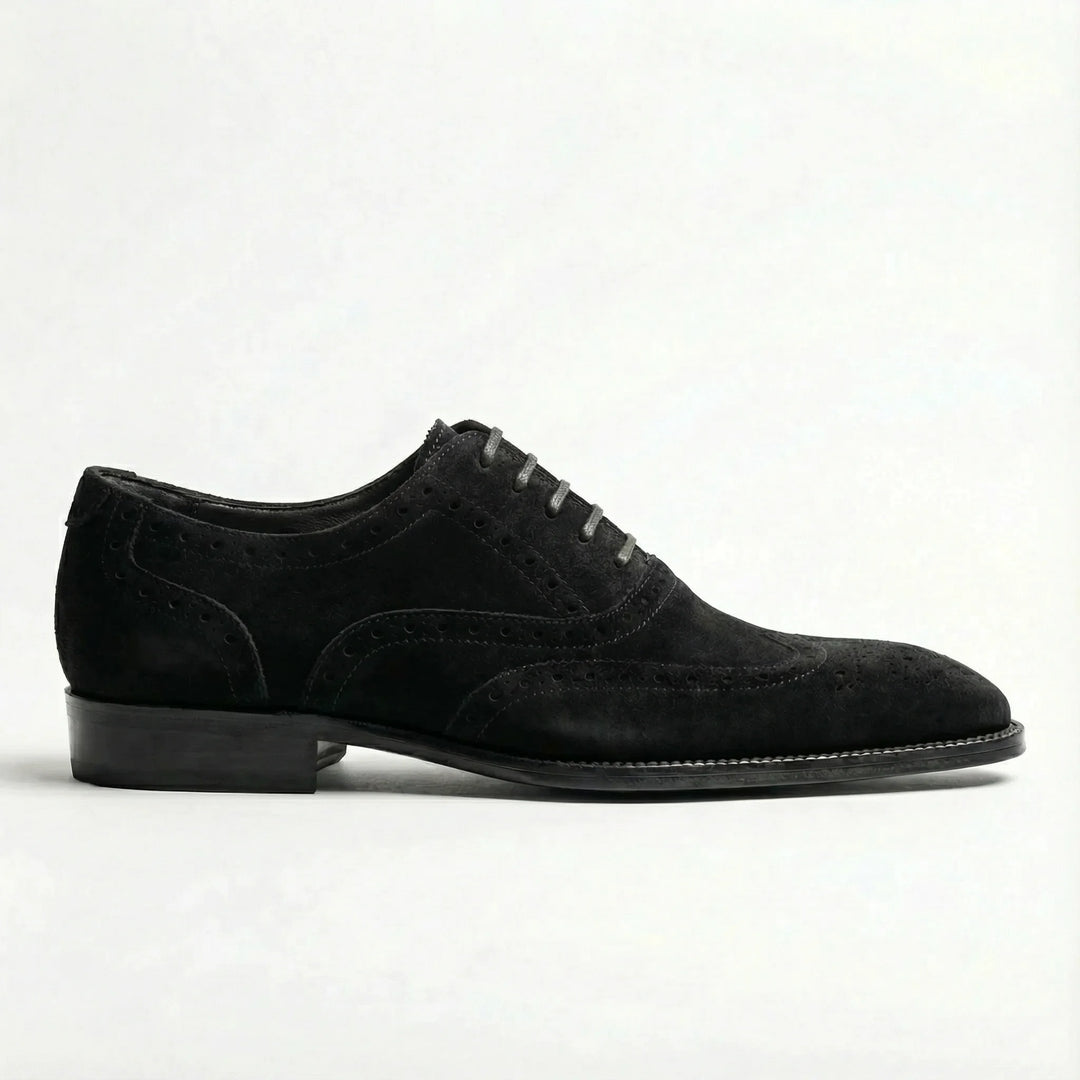 Macellinni Oxford Brogue Suede - Black