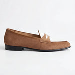 Load image into Gallery viewer, Amalfi Panel Loafer - Cognac Brown and White
