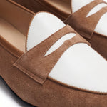 Load image into Gallery viewer, Amalfi Panel Loafer - Cognac Brown and White
