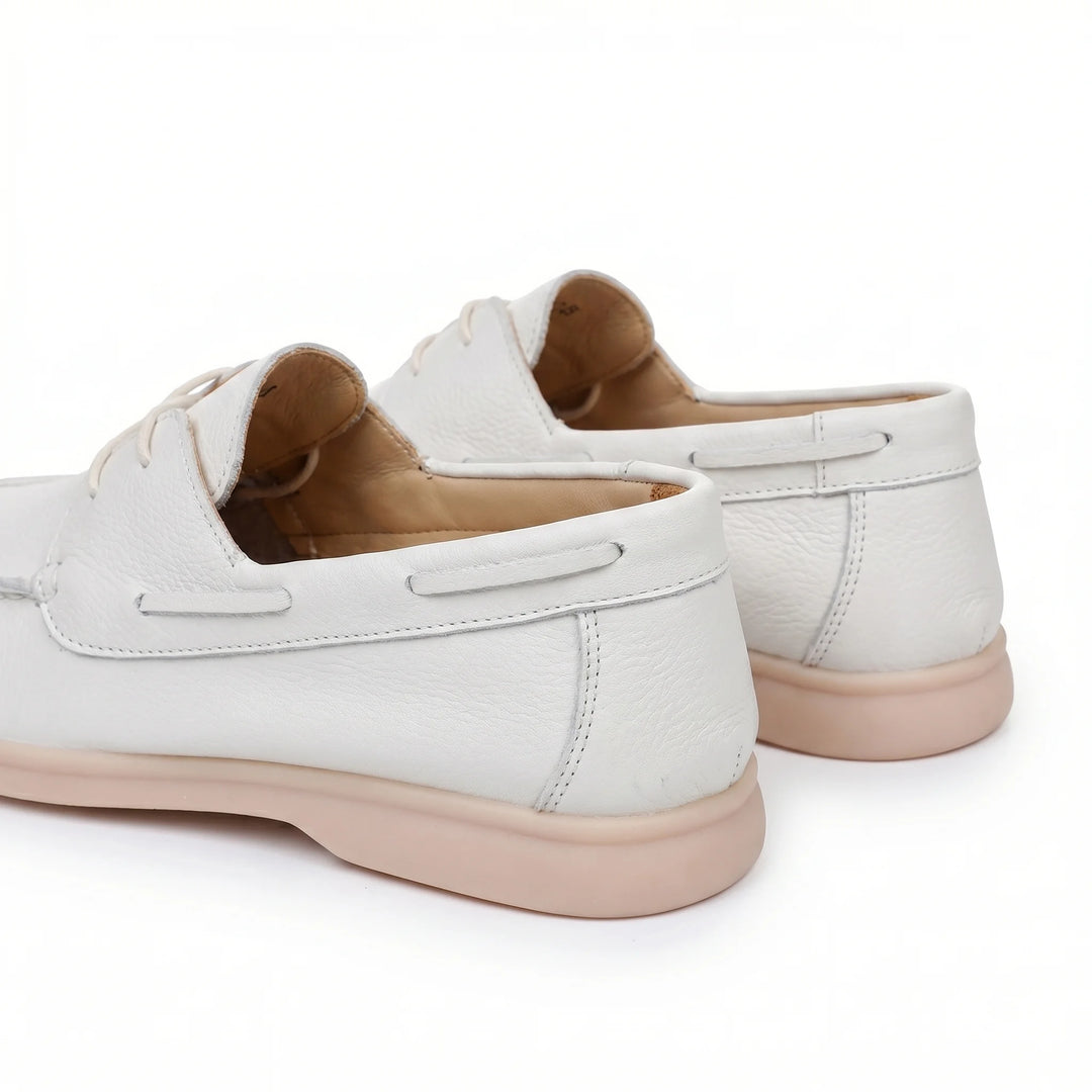 Siena Lace-Up Loafer - Cream White