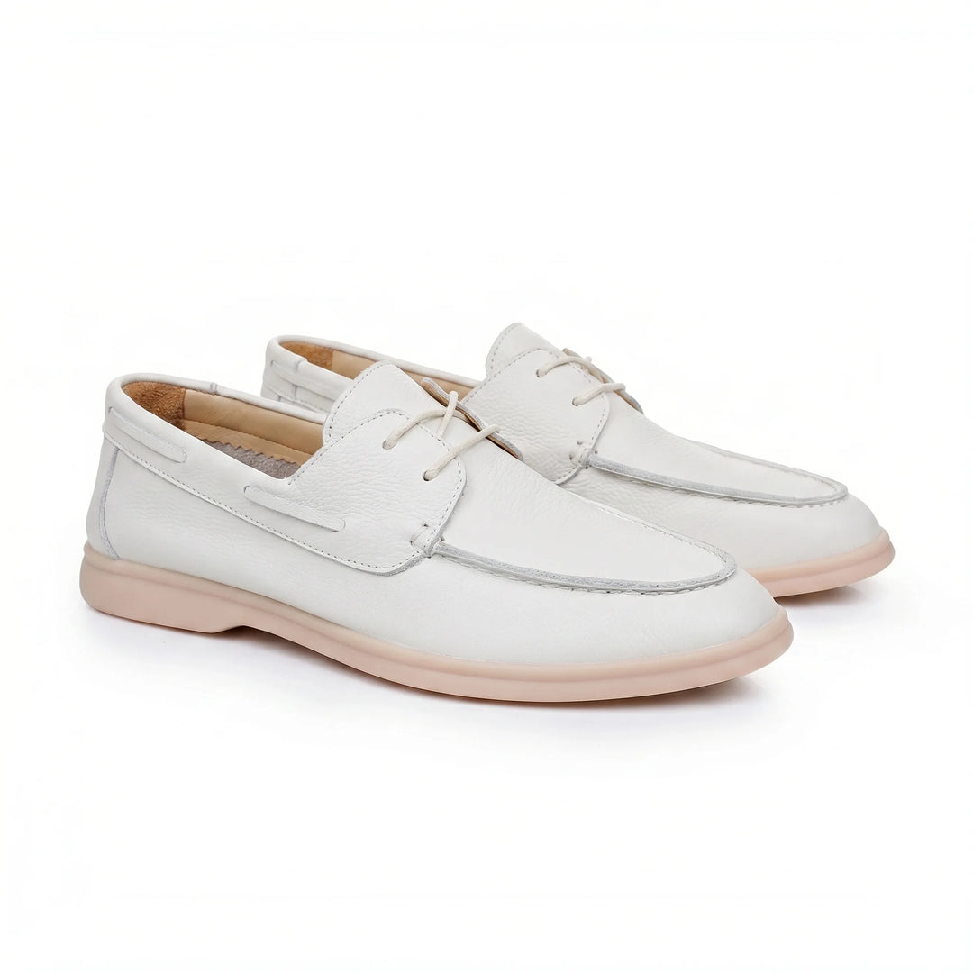 Siena Lace-Up Loafer - Cream White