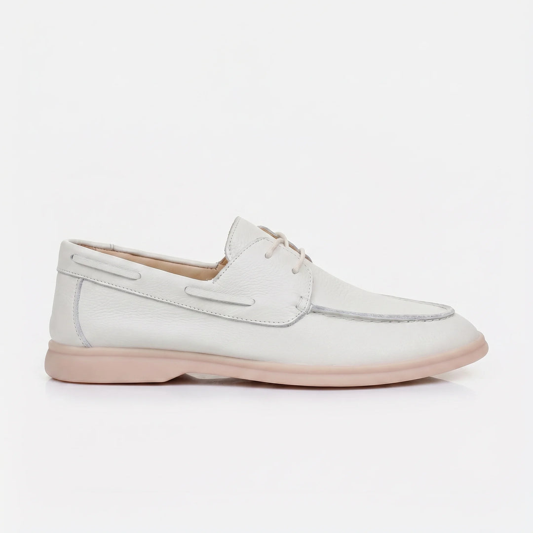 Siena Lace-Up Loafer - Cream White