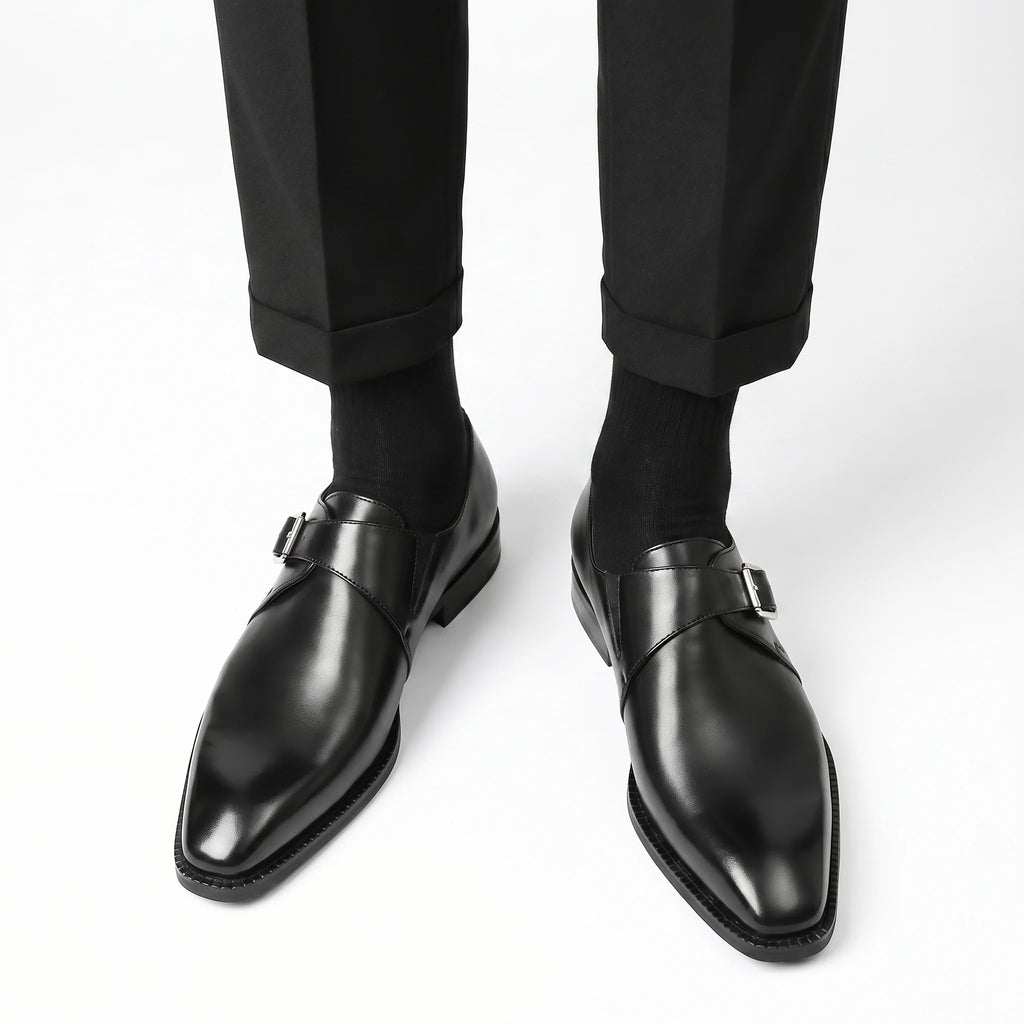 Romano Monk Strap - Black