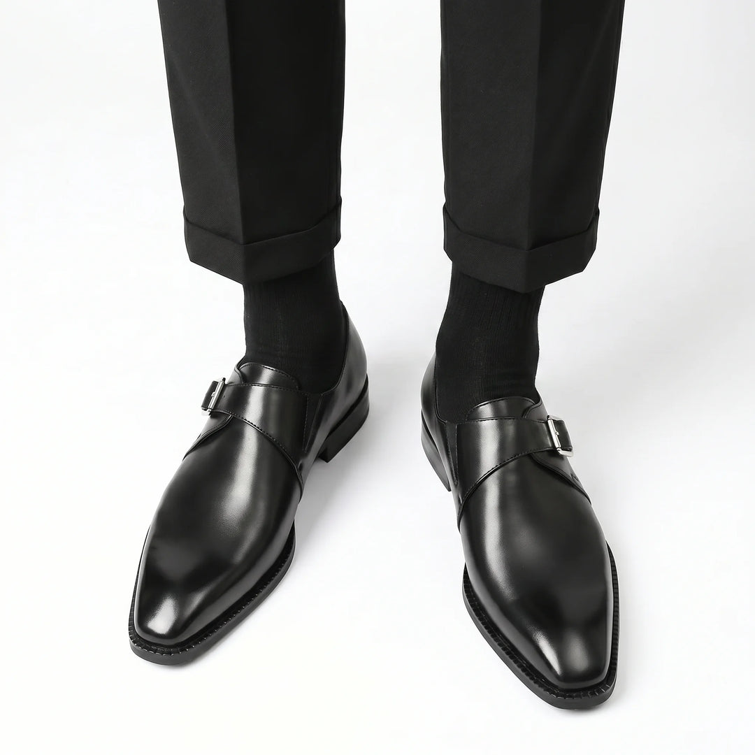 Romano Monk Strap - Black