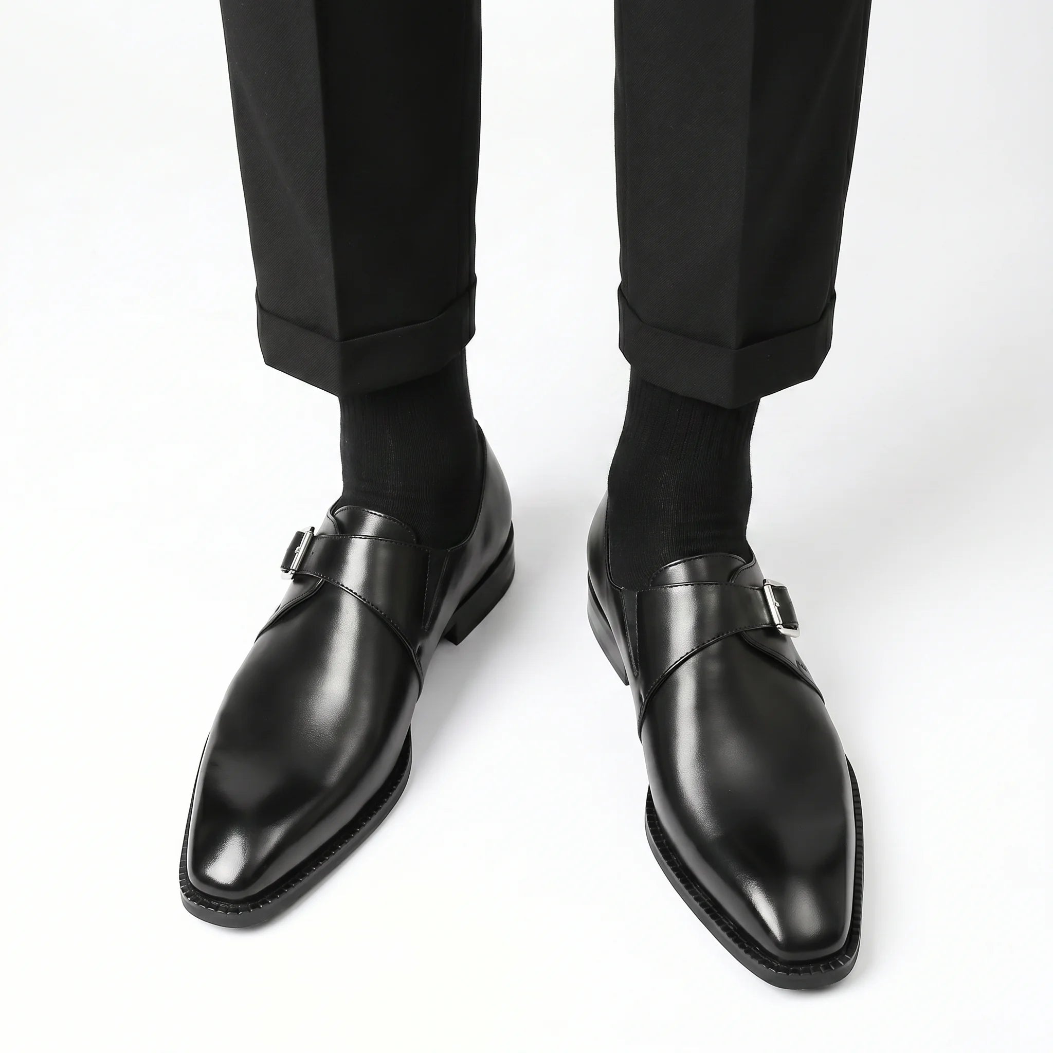 Romano Monk Strap - Black