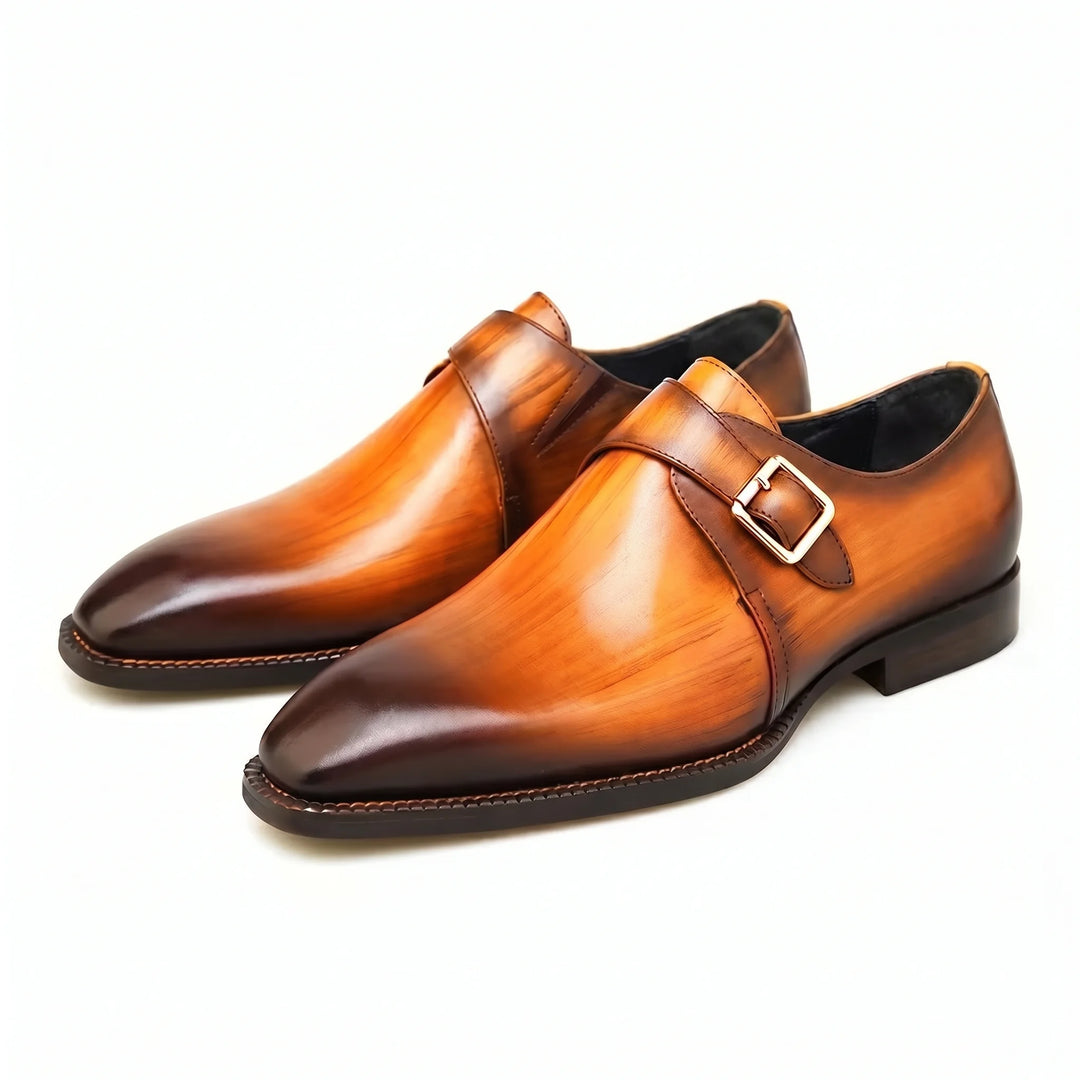 Romano Monk Strap - Cognac Brown