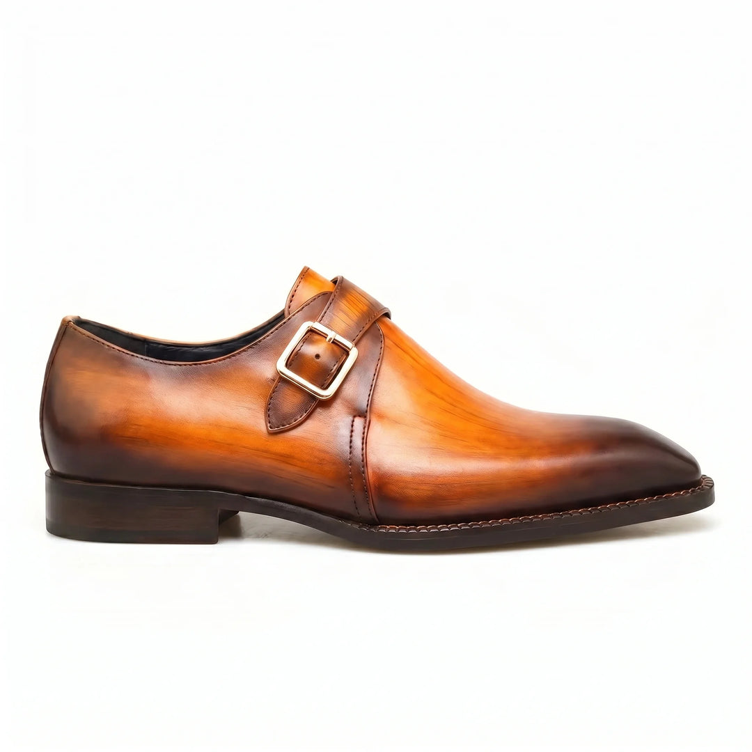 Romano Monk Strap - Cognac Brown
