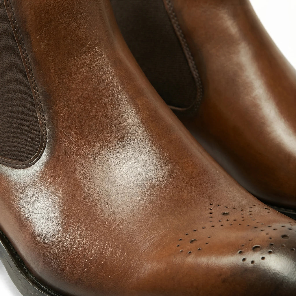 Stonemere Chelsea Brogue Boot - Brown