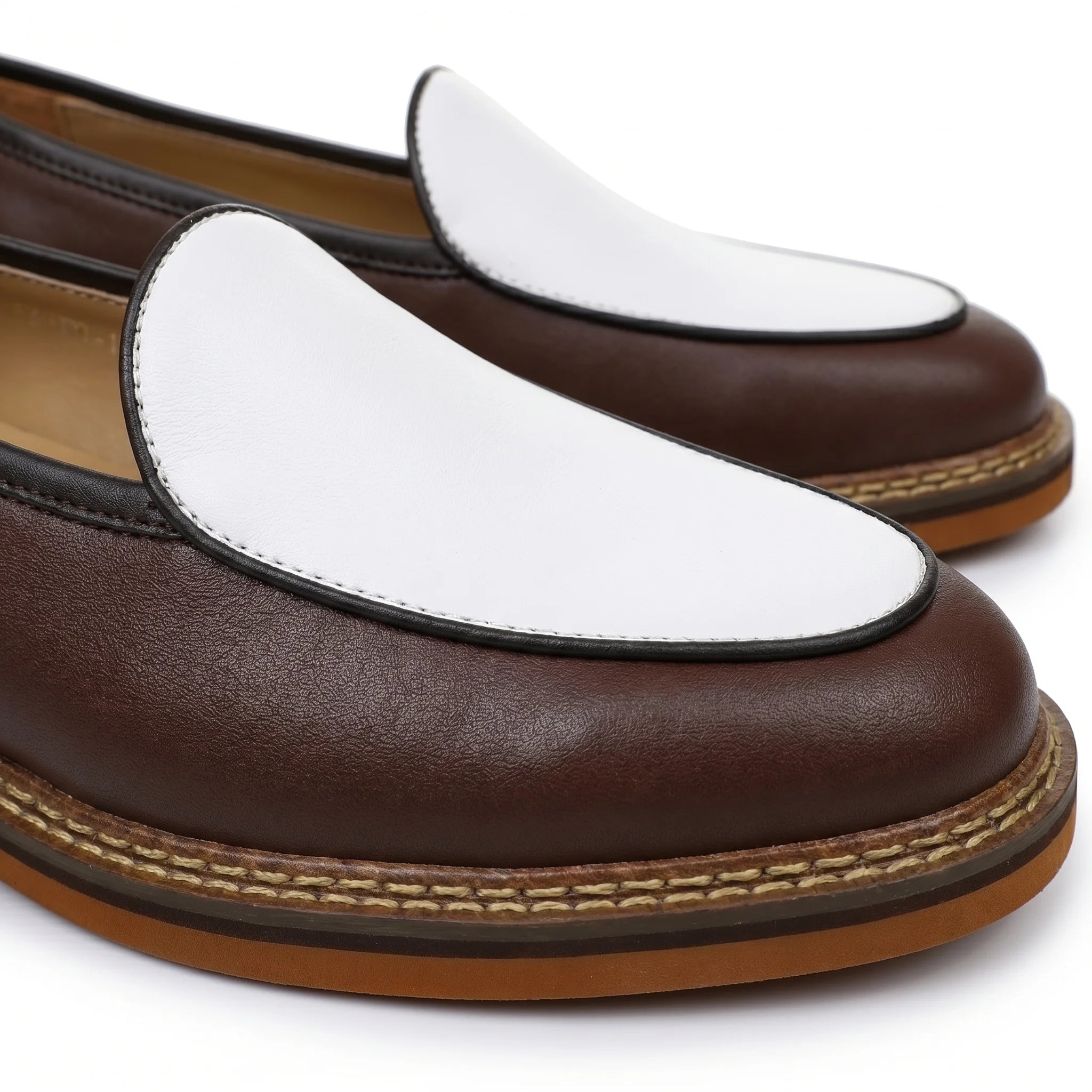 Scultore Belgian Loafer - Coffee and White