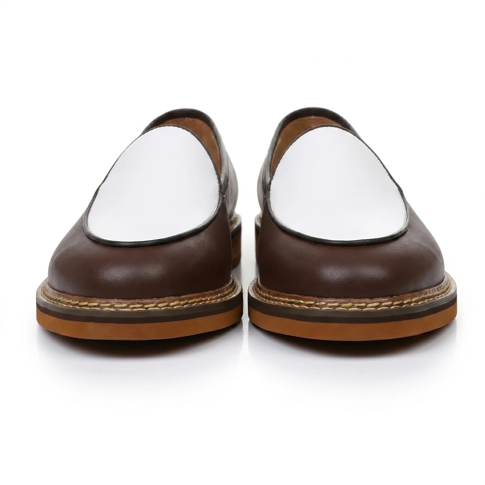 Scultore Belgian Loafer - Coffee and White