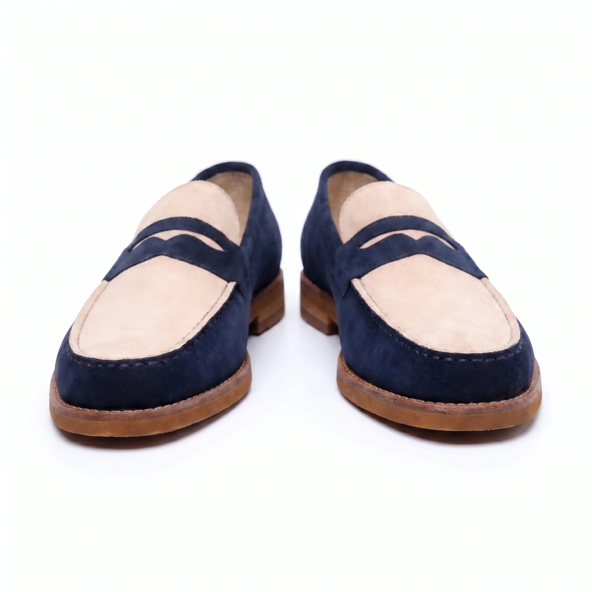 Marlow Penny Loafer - Blue and Beige