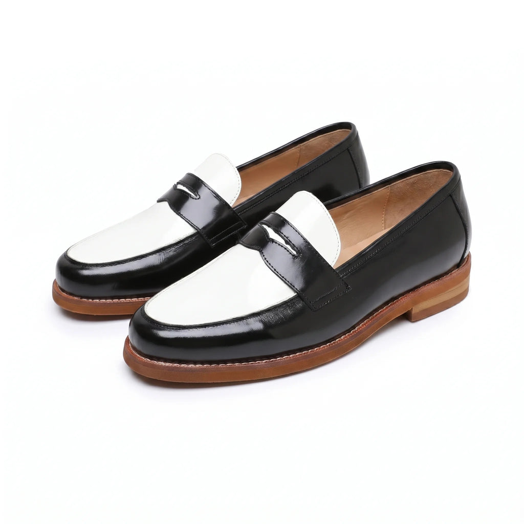 Marlow Penny Loafer - Black and White