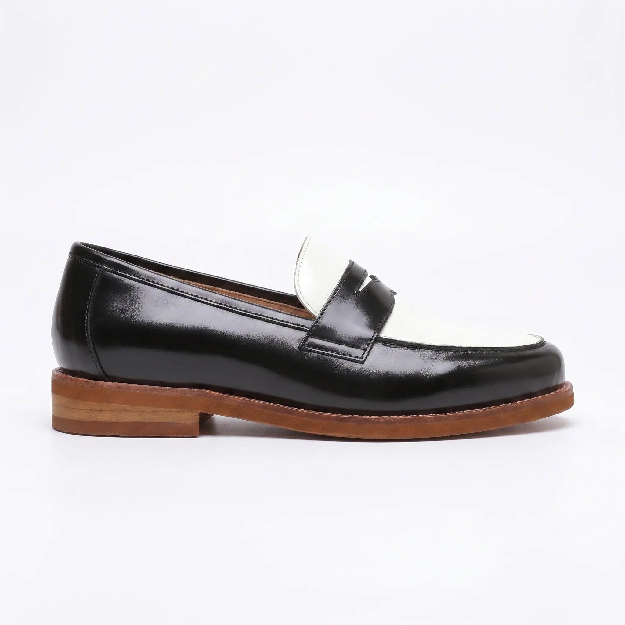 Marlow Penny Loafer - Black and White